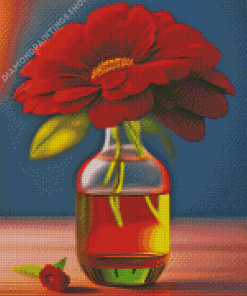 aesthetic red flower in glass bottle Diamond Dotz