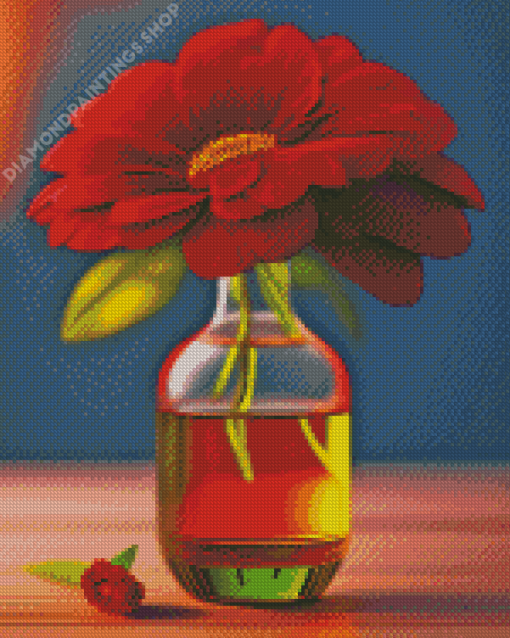 aesthetic red flower in glass bottle Diamond Dotz