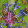 bees on purple flowers Diamond Paintings