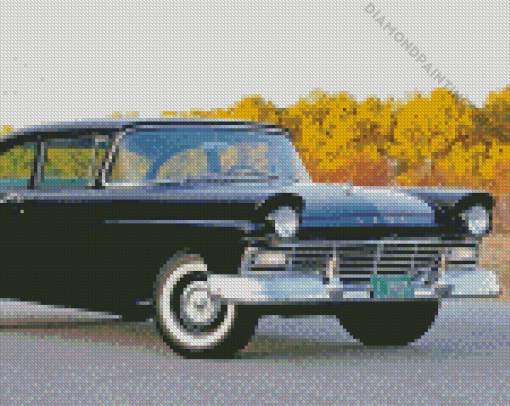 black 1957 ford Diamond Paints