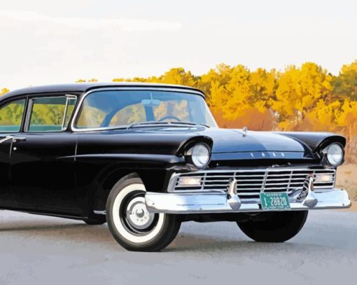 black 1957 ford Diamond Paints