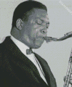 black and white Coltrane saxophonist Diamond Paintings