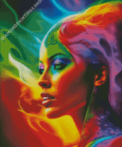 colorful smoke lady Diamond Dotz