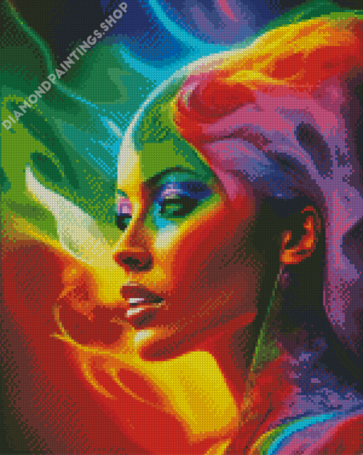 colorful smoke lady Diamond Dotz