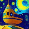 cool spaceship starry night Diamond By Numbers