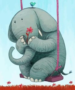 elephant swinging Diamond Paints