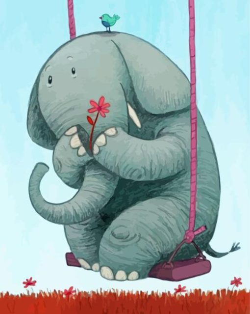 elephant swinging Diamond Paints