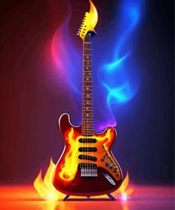 fire guitar Diamond Paintings