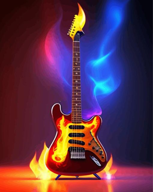 fire guitar Diamond Paintings