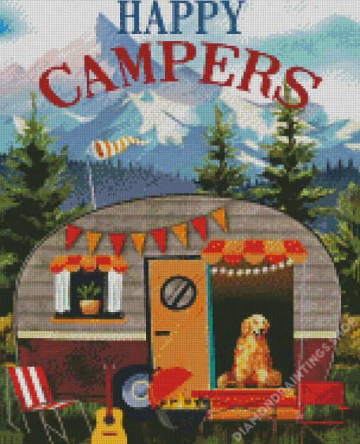 happy campers Diamond By Numbers