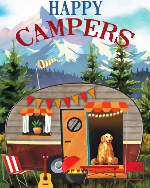 happy campers Diamond By Numbers