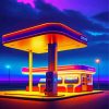 neon gas station Diamond Paintings