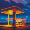 neon gas station Diamond Paintings