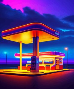 neon gas station Diamond Paintings