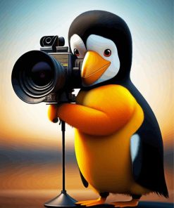 penguin the camera man Diamond Paintings