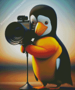 penguin the camera man Diamond Paintings