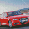 red Audi S4 car Diamond With Numbers