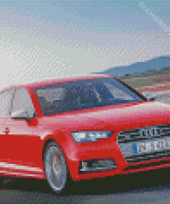 red Audi S4 car Diamond With Numbers