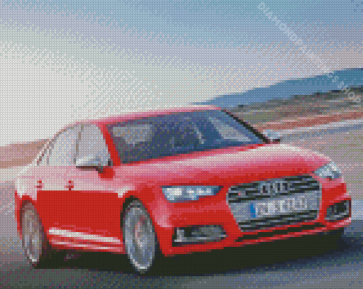 red Audi S4 car Diamond With Numbers