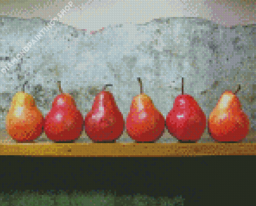 red Pears in a row Diamond Paintings