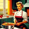 retro lady in the kitchen Diamond Dotz