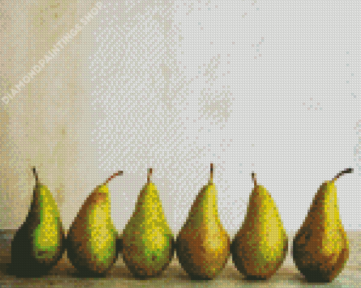 row of antique pears Diamond Paintings