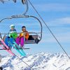 snowboarders on Ski lift Diamond Dotz