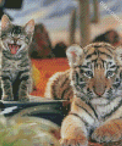 tiger and cat Diamond By Numbers