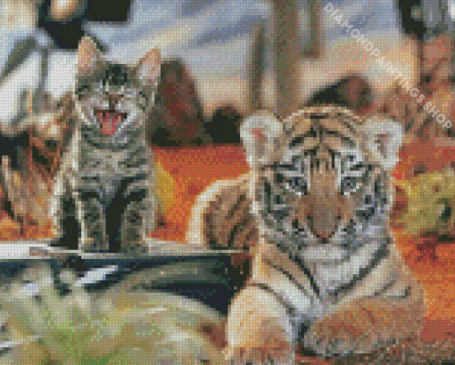 tiger and cat Diamond By Numbers