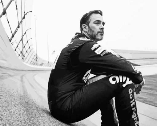 Black and White Jimmie Johnson Diamond Paints