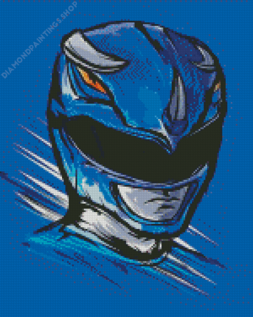 Blue Power Ranger Head Art Diamond Dotz