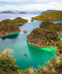 Boat in Raja ampat Diamond Paintings