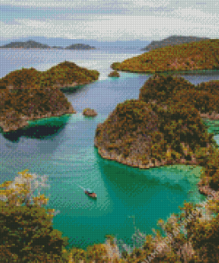 Boat in Raja ampat Diamond Paintings