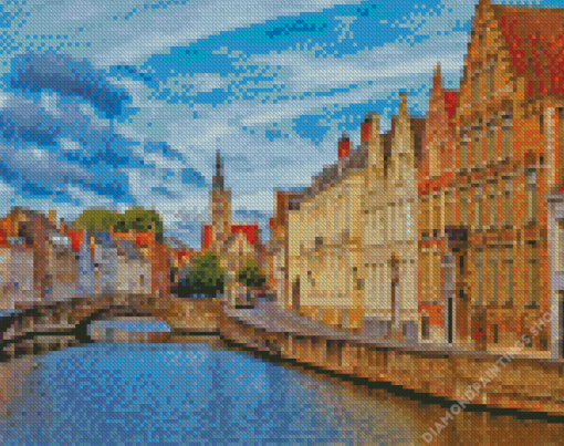 Bruges city canal Belgium Diamond Dotz