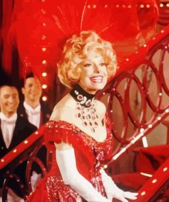 Carol Channing in Red Diamond With Numbers