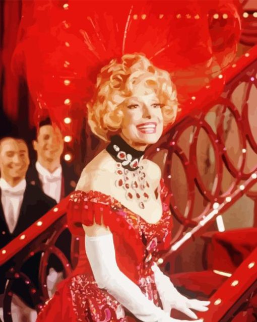 Carol Channing in Red Diamond With Numbers