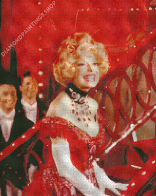 Carol Channing in Red Diamond With Numbers