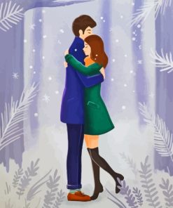 Christmas Couple in snow Diamond Paints