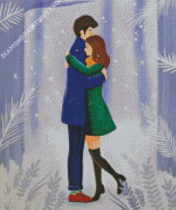 Christmas Couple in snow Diamond Paints