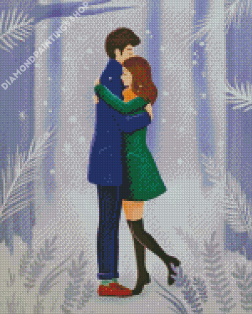 Christmas Couple in snow Diamond Paints