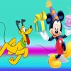 Disney Mickey and pluto birthday Diamond With Numbers