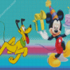 Disney Mickey and pluto birthday Diamond With Numbers