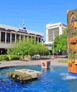 Fountain in fresno City Diamond Dotz