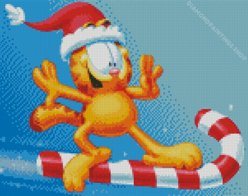 Merry Christmas Garfield the cat Diamond By Numbers