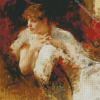 Neapolitan Lady by Giuseppe De Nittis Diamond With Numbers