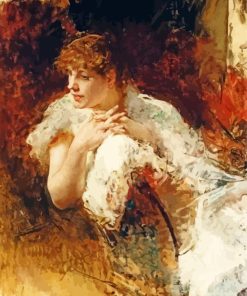 Neapolitan Lady by Giuseppe De Nittis Diamond With Numbers