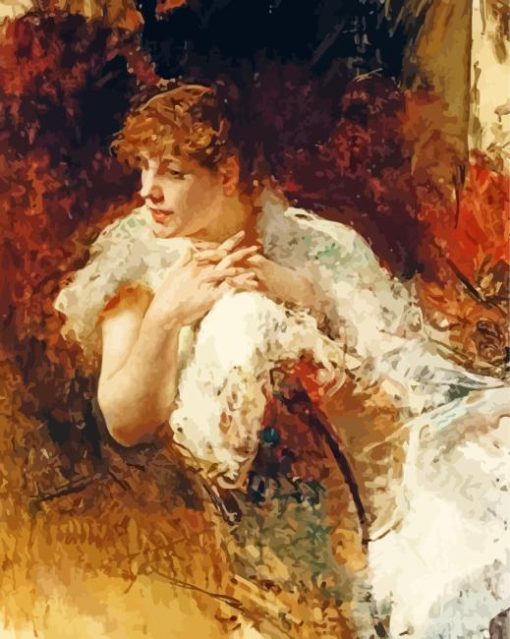 Neapolitan Lady by Giuseppe De Nittis Diamond With Numbers