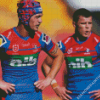 Newcastle Knights Players Diamond With Numbers