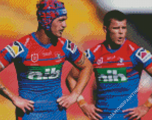 Newcastle Knights Players Diamond With Numbers