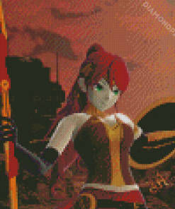 RWBY pyrrha nikos Diamond With Numbers